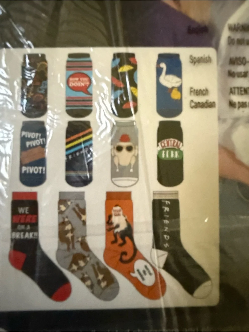 NEW Friends TV Show 12 Days of Socks Advent Gift Set | 12 Pairs | Crew & Low Cut